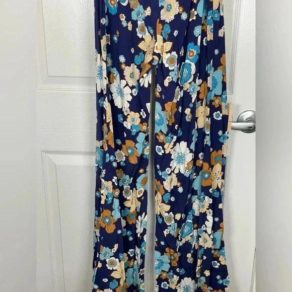 ✨For Love & Lemons Magnolia Ruffled Jumper Midnight Bloom, Size Small - Picture 12 of 16